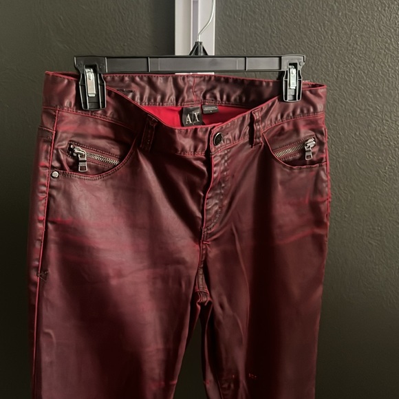 🛑 1 hour sale. Armani Exchange, merlot color jeans/pants, slight distress, sz 6 - Picture 2 of 13